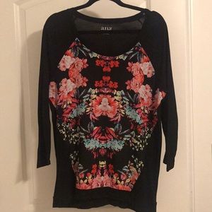 a.n.a Floral Front Long Sleeve Top